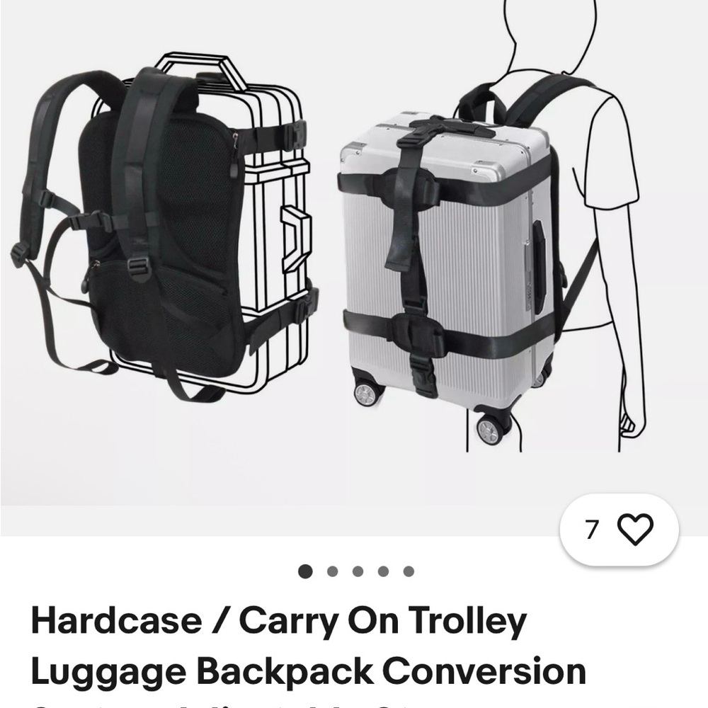 Black Hardcase Carry-On Trolley Backpack